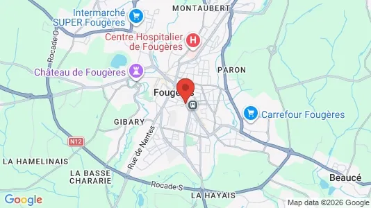 Sklepy Do wynajęcia i Fougères-Vitré - kort over placeringen