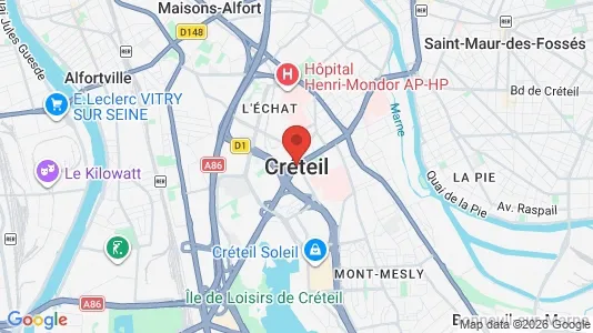 Sklepy Do wynajęcia i Créteil - kort over placeringen