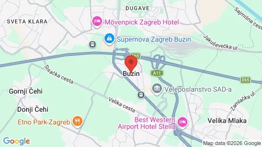 Commercial properties for rent i Buzin - kort over placeringen