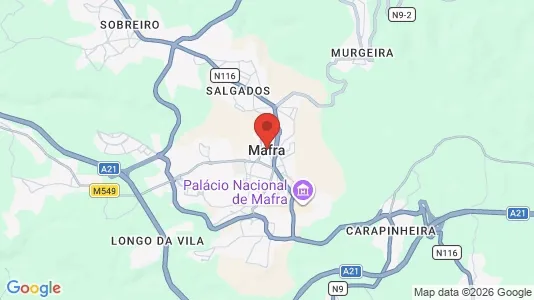Sklepy Do wynajęcia i Mafra - kort over placeringen