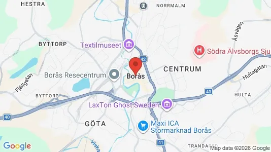Almacenes En alquiler i Borås - kort over placeringen