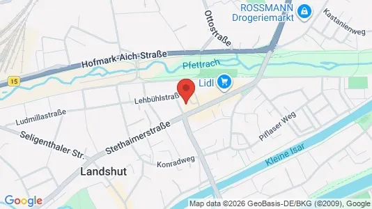 Gewerbeflächen zur Miete i Landshut - kort over placeringen