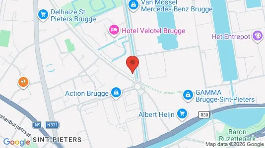 Commercial properties for rent i Brugge - kort over placeringen