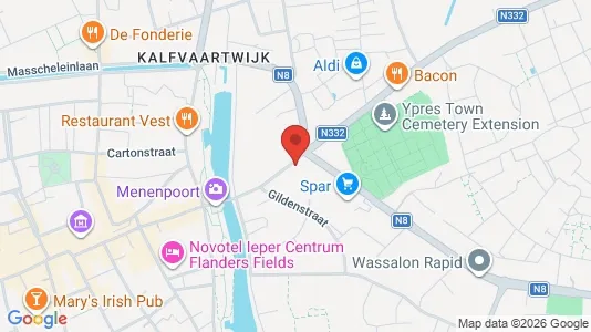 Lokaler til leje i Ieper - kort over placeringen