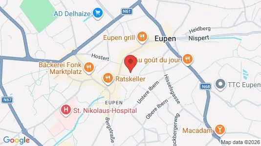 Lokaler til salg i Eupen - kort over placeringen