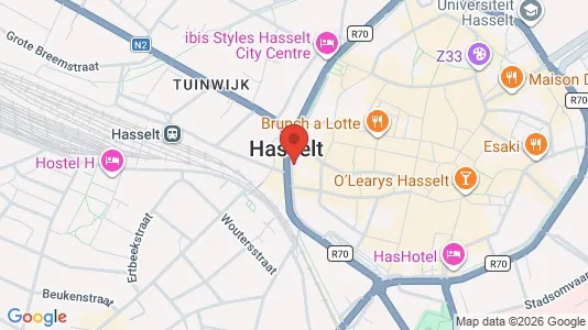 Lokaler til salg i Hasselt - kort over placeringen