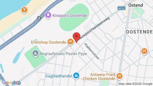 Commercial properties for rent i Oostende - kort over placeringen