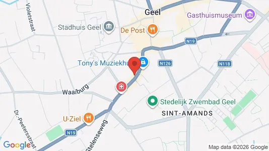 Commercial properties for rent i Geel - kort over placeringen