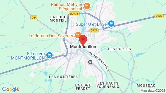 Sklepy Do wynajęcia i Montmorillon - kort over placeringen