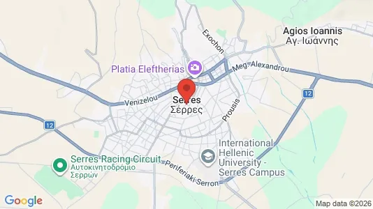 Sklepy Do wynajęcia i Serres - kort over placeringen