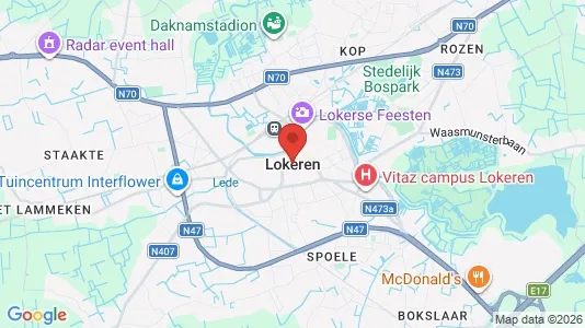 Industrial properties for rent i Lokeren - kort over placeringen