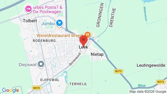 Nieruchomości komercyjne Do wynajęcia i Leek - kort over placeringen