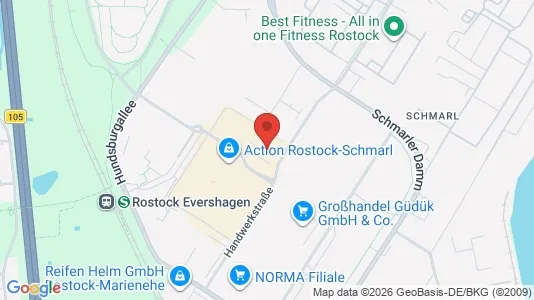 Commercial properties for rent i Rostock - kort over placeringen
