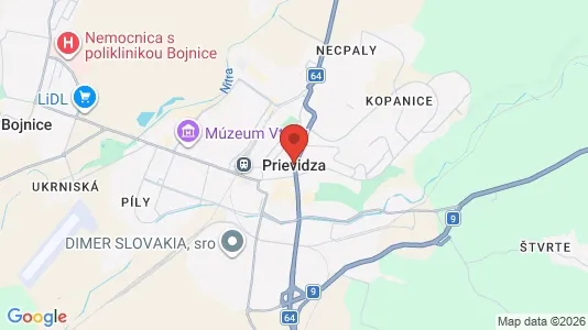 Nieruchomości komercyjne Do wynajęcia i Prievidza - kort over placeringen