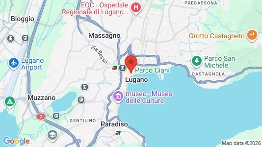 Industrial properties for rent i Lugano - kort over placeringen