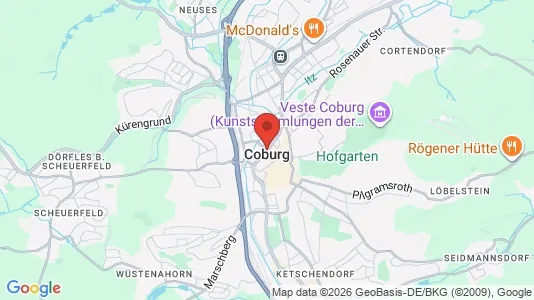 Sklepy Do wynajęcia i Coburg - kort over placeringen