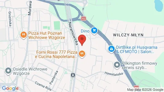 Office spaces for rent i Poznań - kort over placeringen