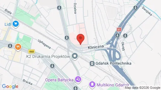 Office spaces for rent i Gdańsk - kort over placeringen