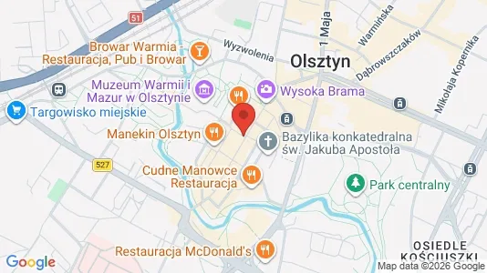 Kontorer til leie i Olsztyn - kort over placeringen