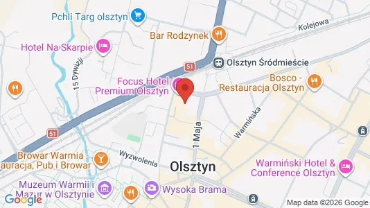 Office spaces for rent i Olsztyn - kort over placeringen