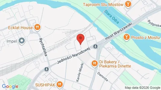 Toimistotilat Vuokrattavana i Wrocław - kort over placeringen