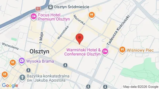 Kontorer til leie i Olsztyn - kort over placeringen