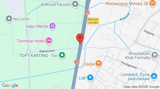 Toimistotilat Vuokrattavana i Wrocław - kort over placeringen