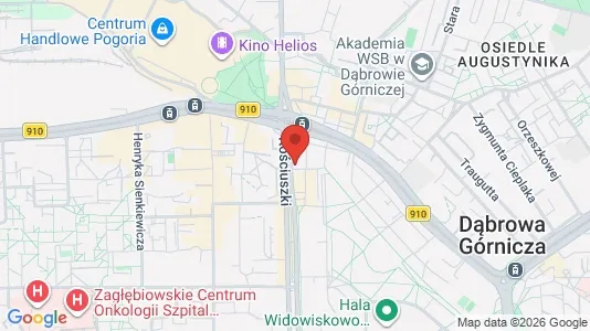 Kontorlokaler til leje i Dąbrowa górnicza - kort over placeringen