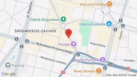 Kantorruimte te huur i Szczecin - kort over placeringen