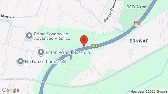 Kantorruimte te huur i Sosnowiec - kort over placeringen