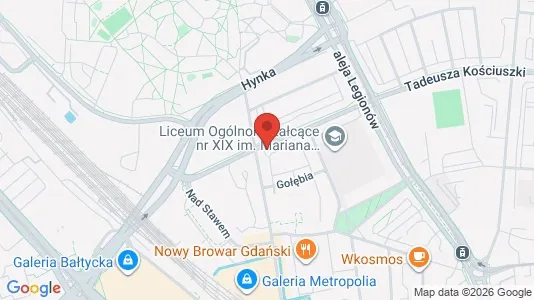 Kontorlokaler til leje i Gdańsk - kort over placeringen