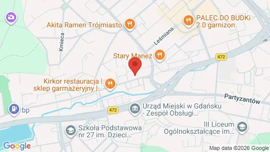 Kontorlokaler til leje i Gdańsk - kort over placeringen