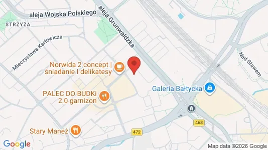 Kontorlokaler til leje i Gdańsk - kort over placeringen