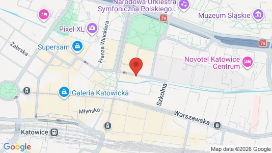 Office spaces for rent i Katowice - kort over placeringen