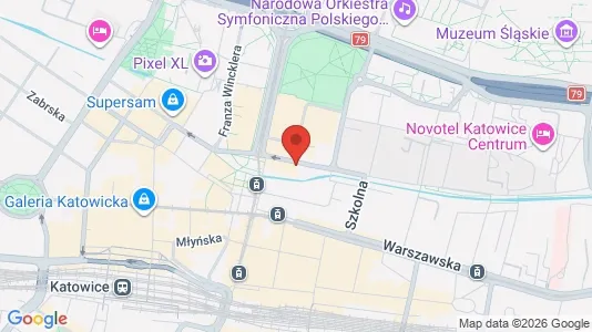 Kontorer til leie i Katowice - kort over placeringen