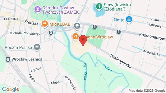 Kontorer til leie i Wrocław - kort over placeringen
