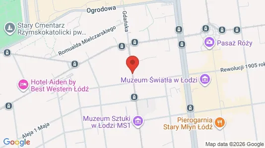 Kontorer til leie i Łódź - kort over placeringen
