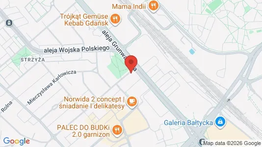 Kontorlokaler til leje i Gdańsk - kort over placeringen