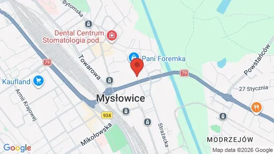 Espacios de oficina En alquiler i Mysłowice - Foto de Google Street View