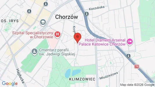 Office spaces for rent i Chorzów - kort over placeringen