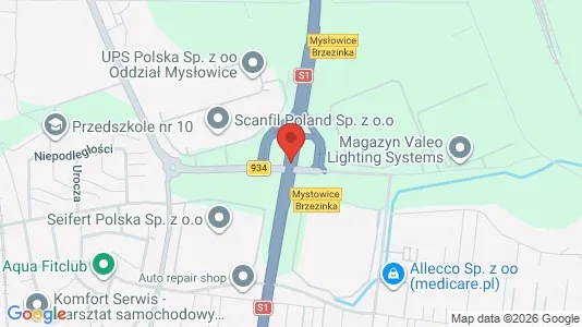Espacios de oficina En alquiler i Mysłowice - Foto de Google Street View