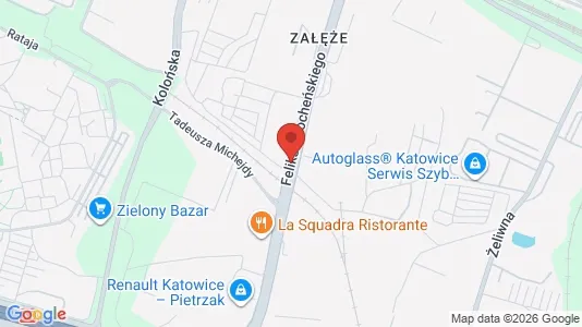 Kontorer til leie i Katowice - kort over placeringen