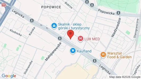 Toimistotilat Vuokrattavana i Wrocław - kort over placeringen
