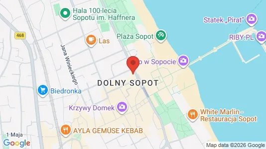 Kantorruimte te huur i Sopot - kort over placeringen