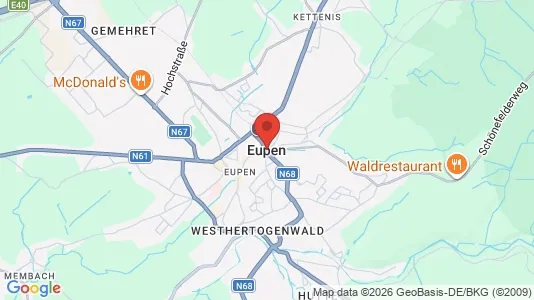 Magazyny Do wynajęcia i Eupen - kort over placeringen