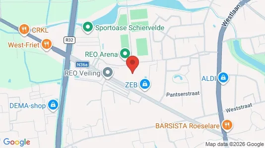 Lokaler til salg i Roeselare - kort over placeringen