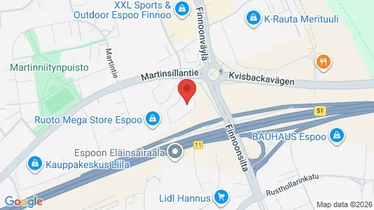 Lokaler til leje i Espoo - kort over placeringen