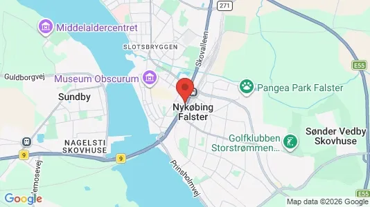 Butikslejemål til leje i Nykøbing Falster - kort over placeringen
