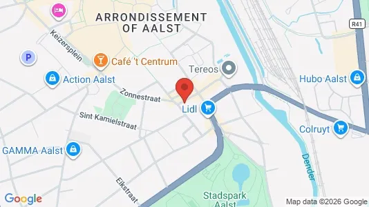 Lokaler til leje i Aalst - kort over placeringen