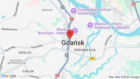 Kontorlokaler til leje i Gdańsk - kort over placeringen
